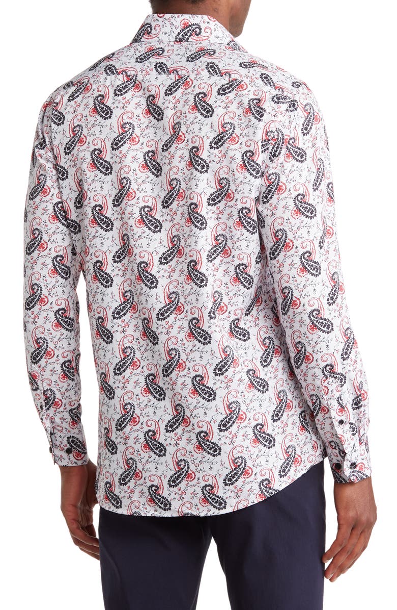 Azaro Uomo Slim Fit Paisley Print Performance Dress Shirt, Alternate, color, 