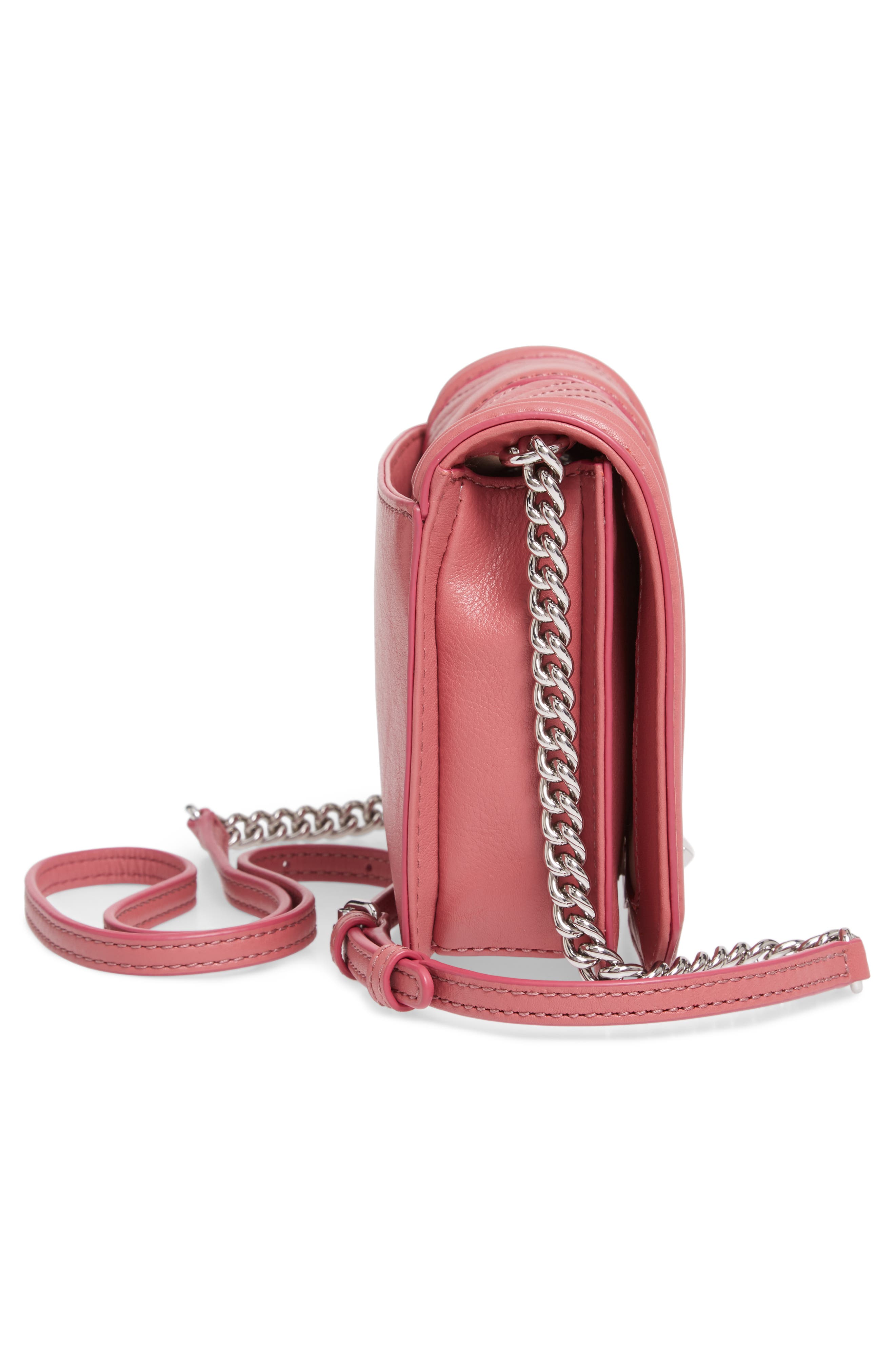 Rebecca Minkoff Small Love Chevron Quilted Leather Crossbody Bag, Alternate, color, 