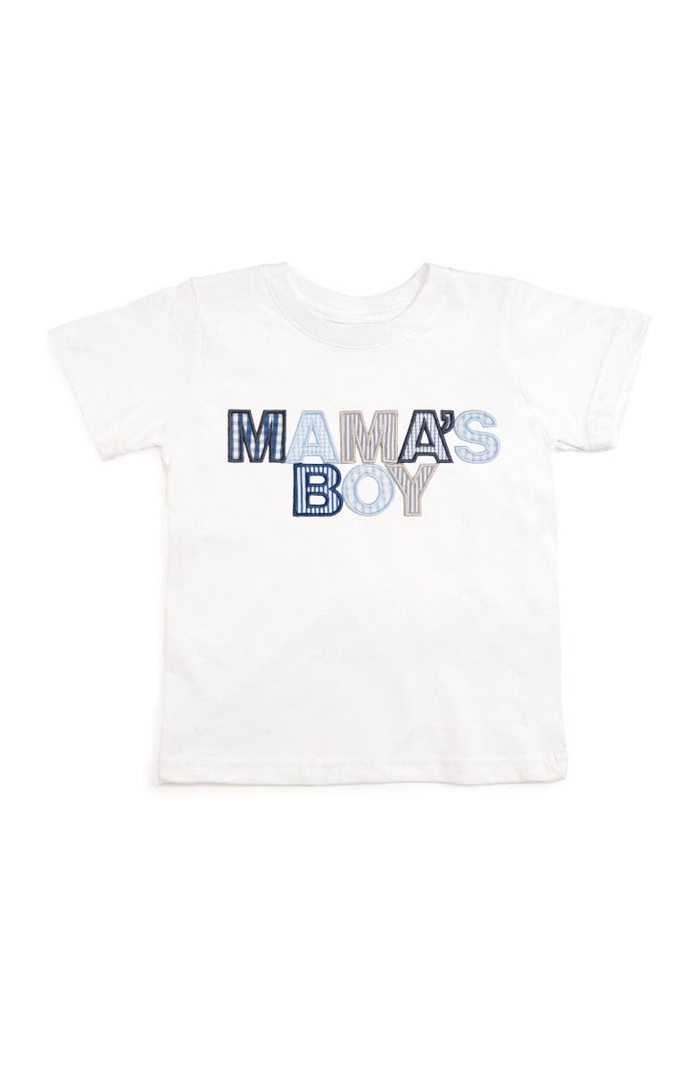 Sweet Wink Mama's Boy Patchwork Short Sleeve T-Shirt, Main, color, White