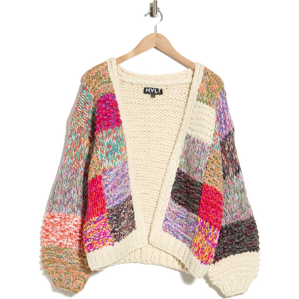 Nvlt Patchwork Cardigan In Marshmallow Multi