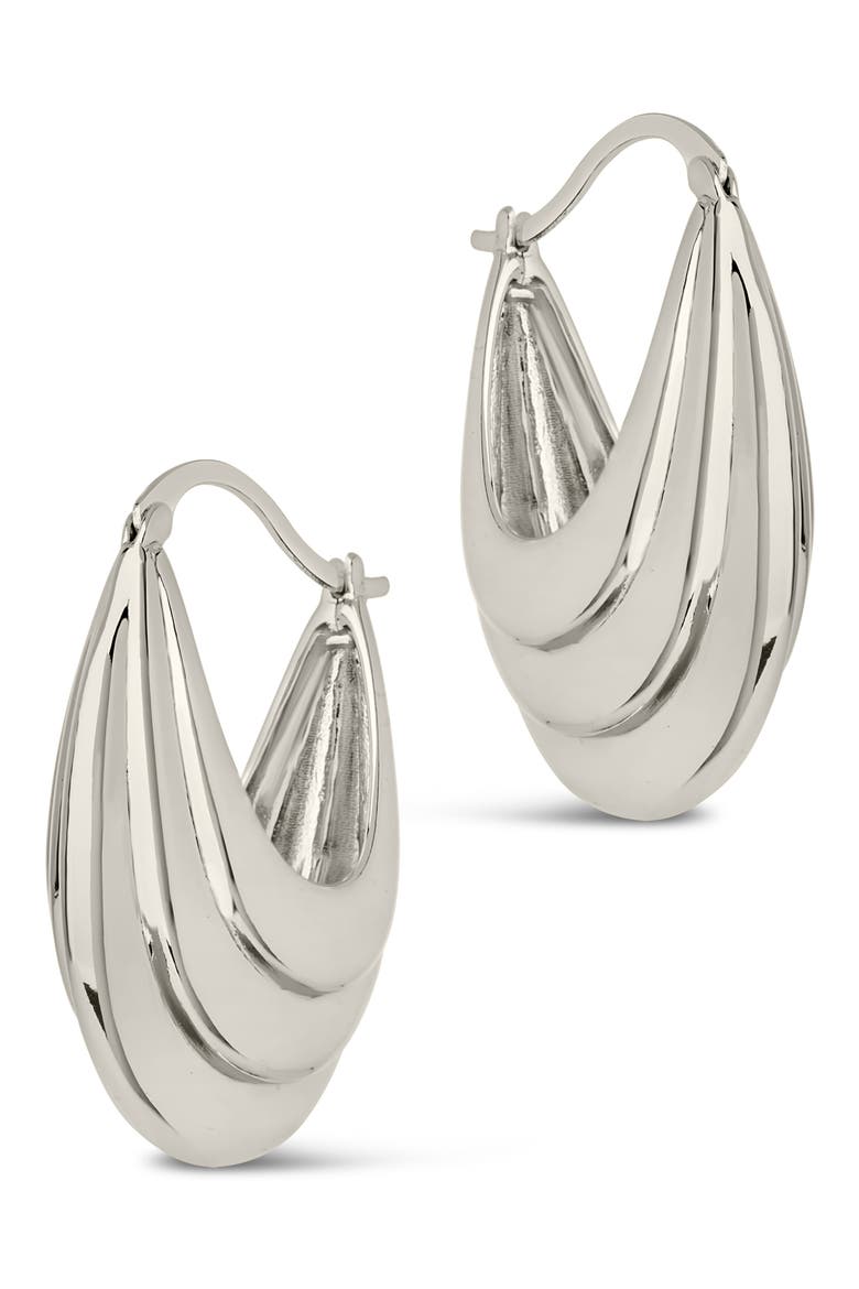 Elodie Hoop Earrings, Alternate, color, SILVER