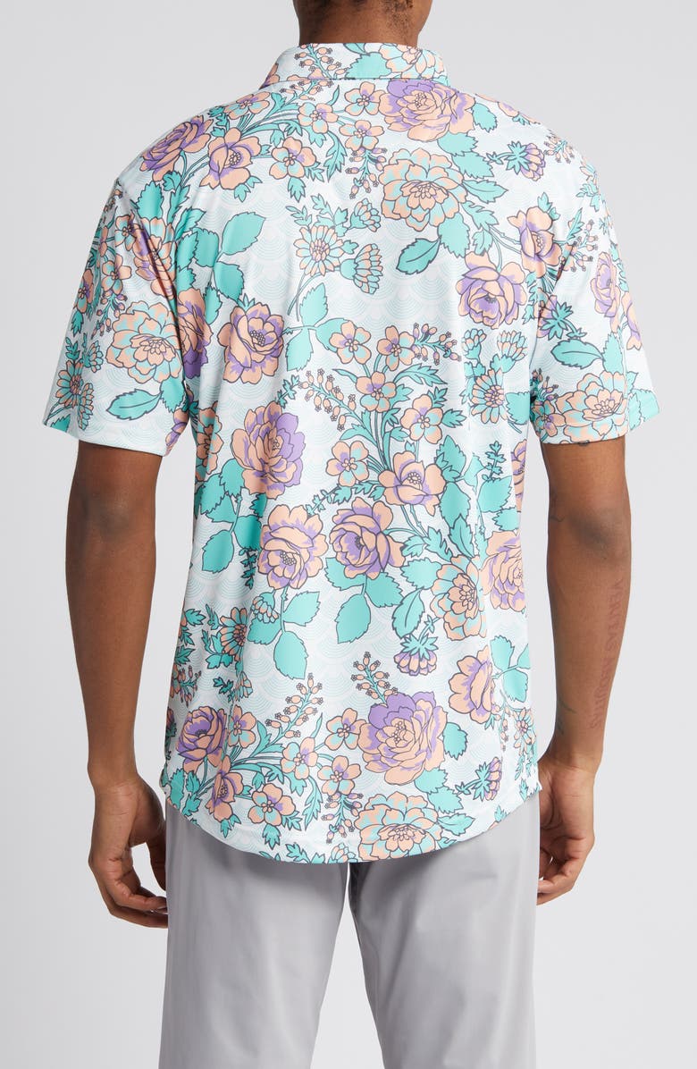 Swannies Bailey Floral Golf Polo, Alternate, color, Cactus