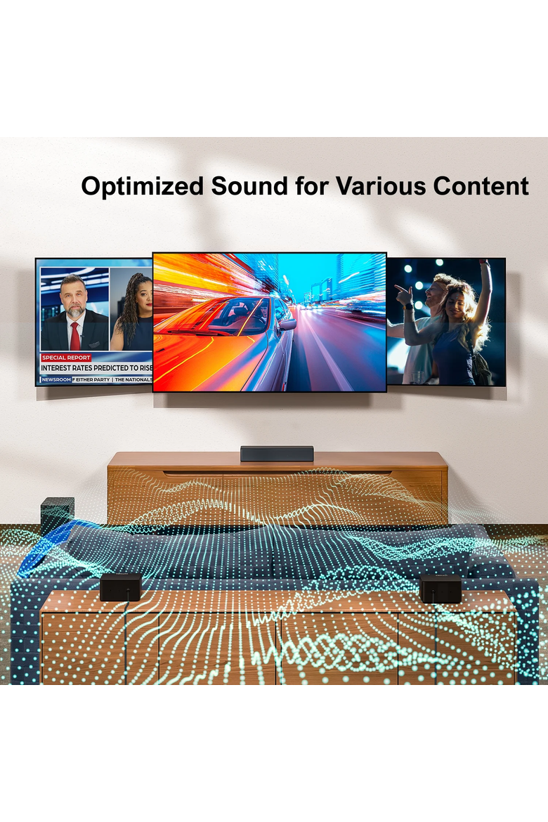 Poseidon M3T 5.1 Surround Sound Bar, Alternate, color, Black