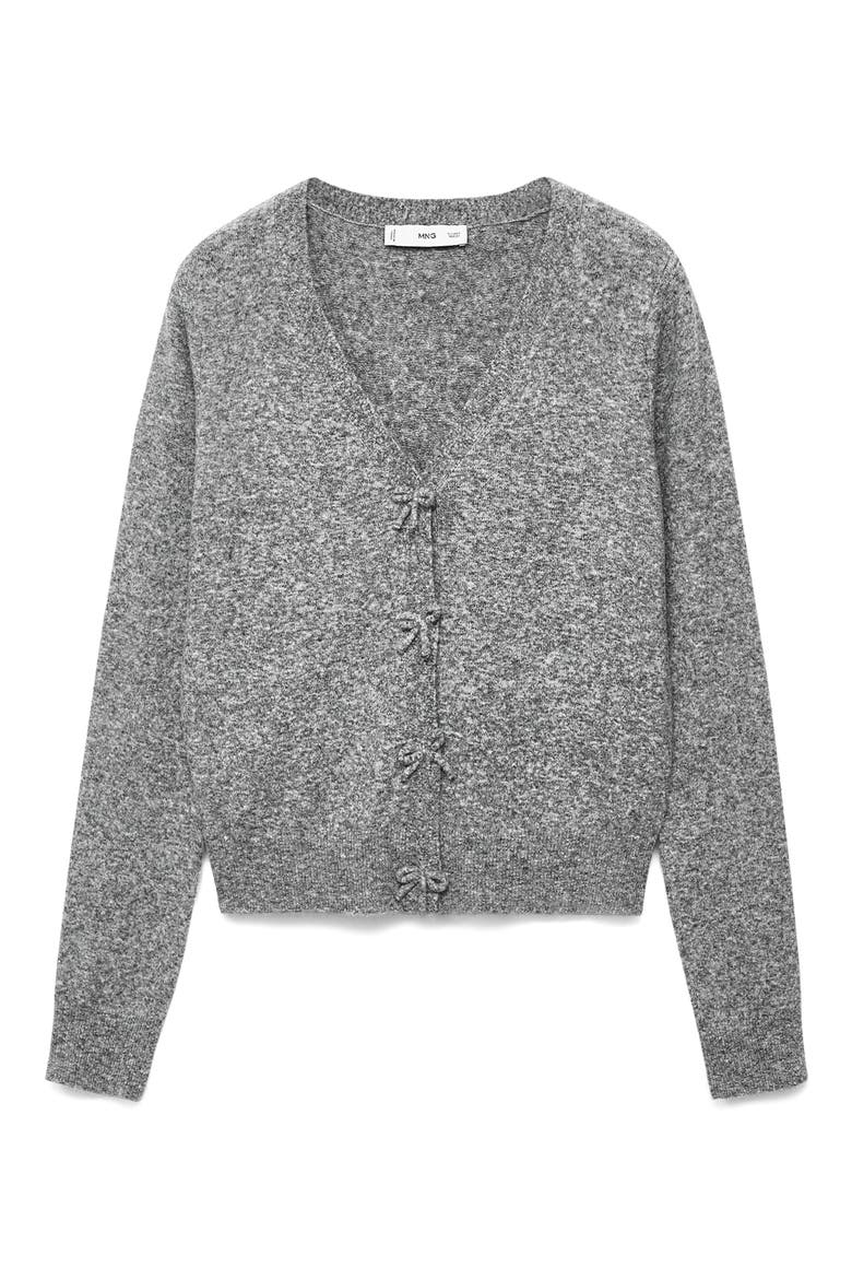 Lady Bow Cardigan, Main, color, MEDIUM HEATHER GREY