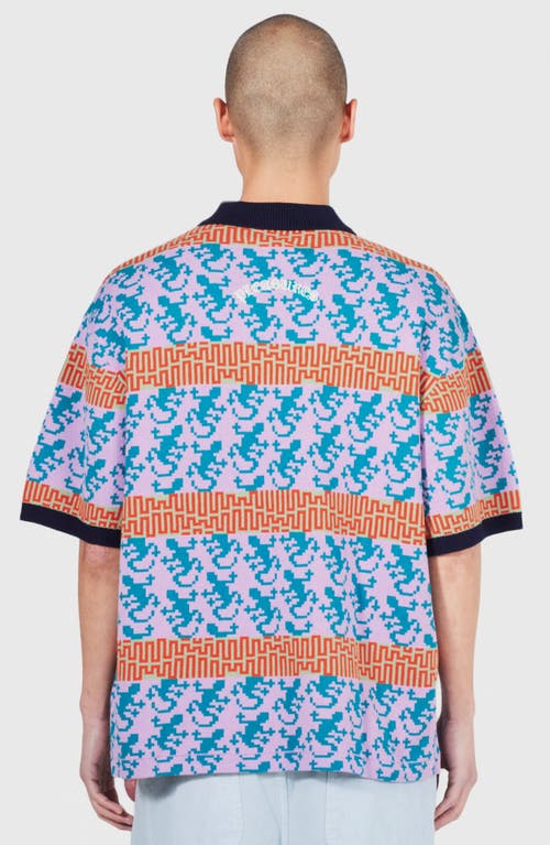 Pleasures Gecko Jacquard Regular Fit Polo Sweater