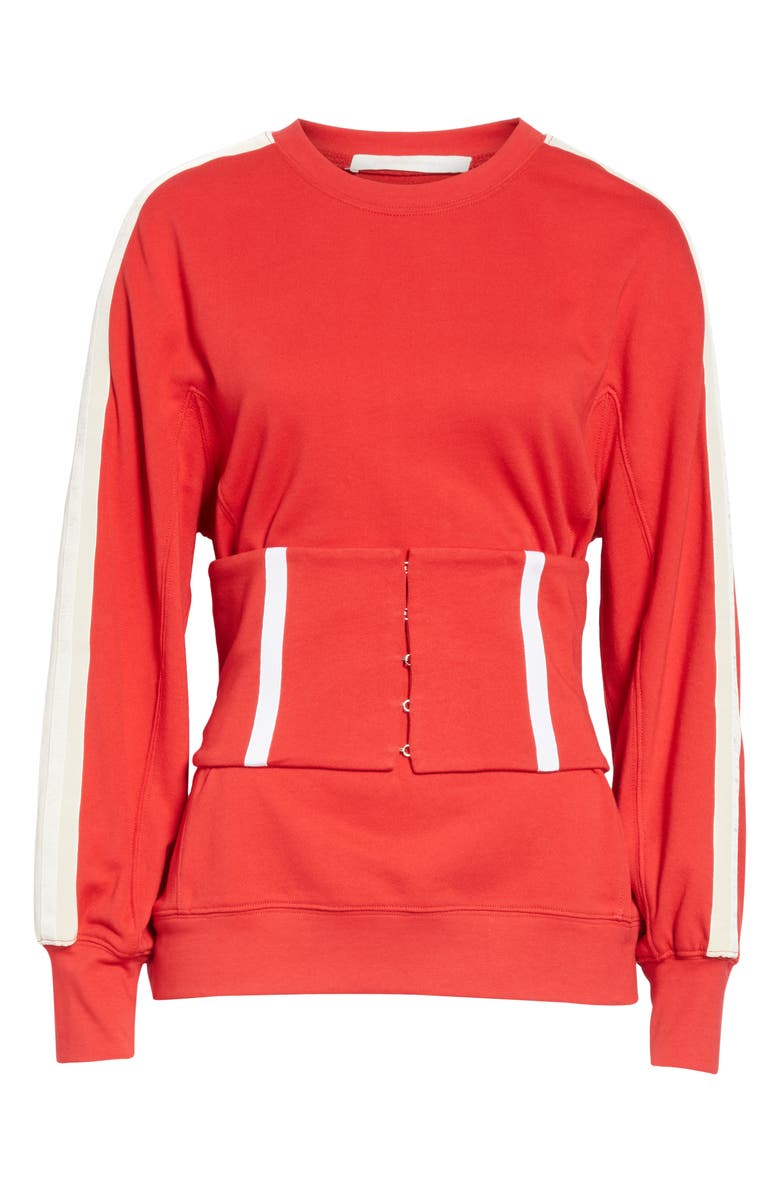 Simkhai Jonathan Simkhai Corset Sweatshirt, Alternate, color, 