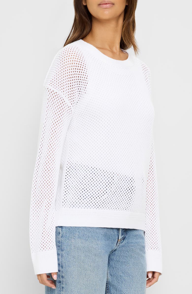Michael Stars Sara Sheer Cotton Mesh Sweater, Alternate, color, White