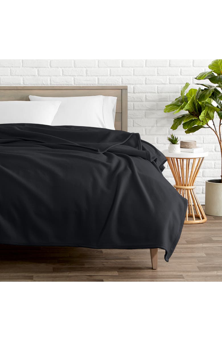 Bare Home Lightweight Polar Fleece Blanket, Alternate, color, Black