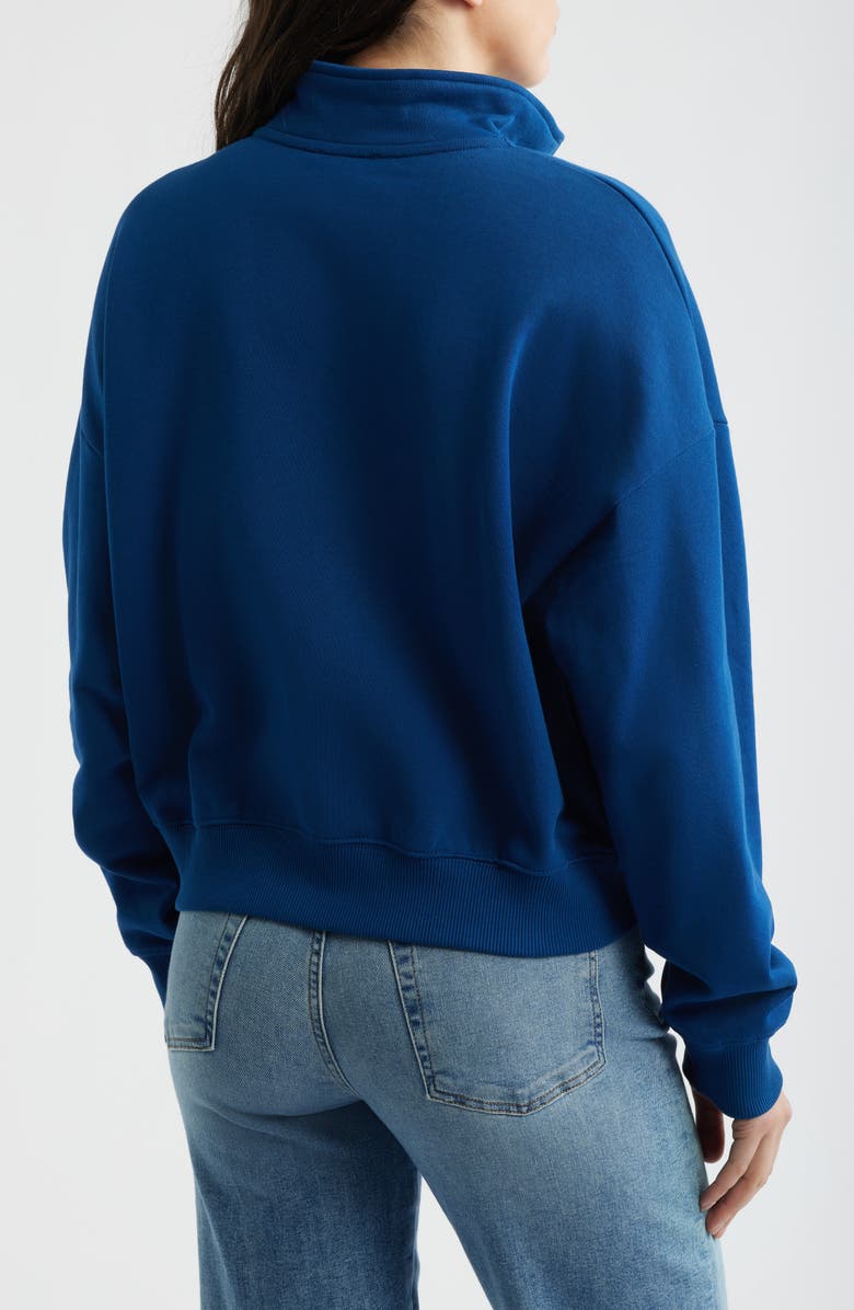 Brooklyn Industries Oversize Cotton Half Zip Sweatshirt, Alternate, color, Navy Peony