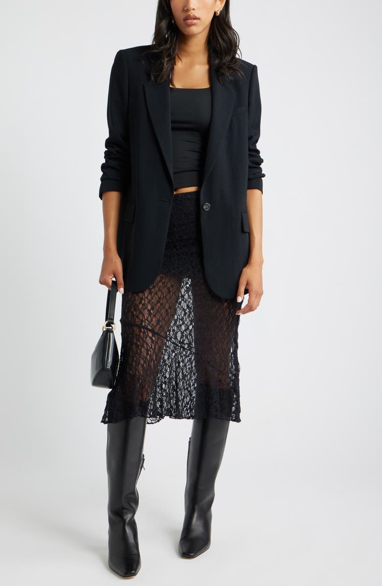 Open Edit Lace Midi Skirt, Alternate, color, Black