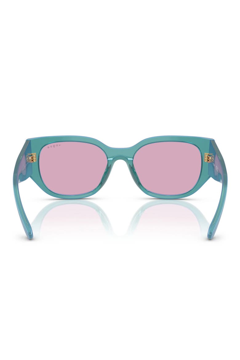 53mm Irregular Sunglasses, Alternate, color, TEAL