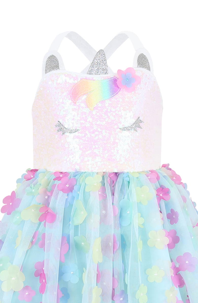 Zunie Kids' Unicorn Party Dress, Alternate, color, Ivory/ Mult