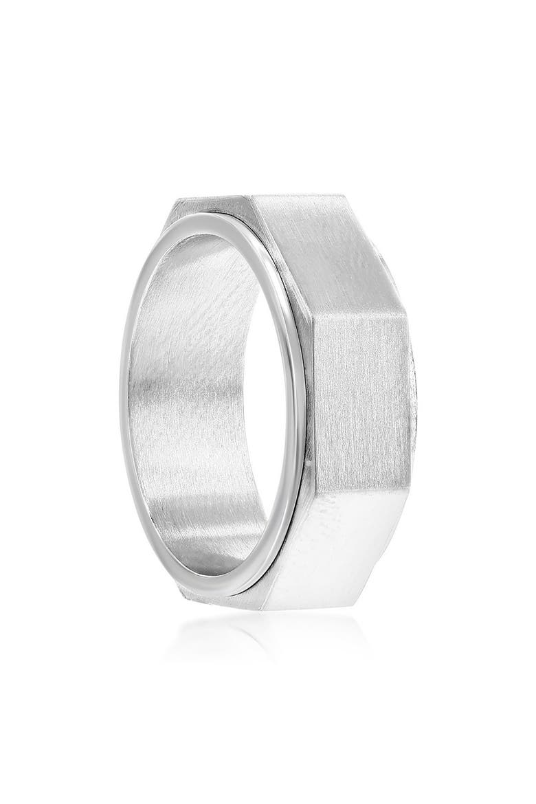 Men's Geometric Spinner Ring, Alternate, color, SILVER