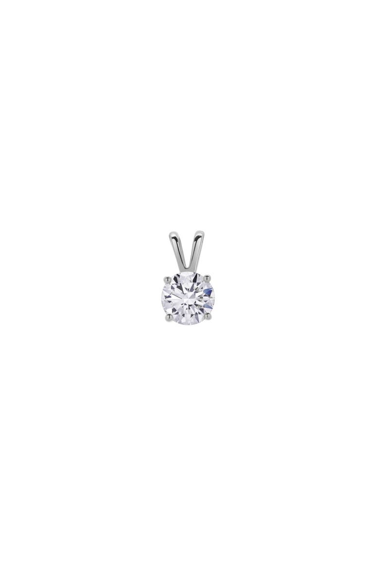 Lucent 14K Gold Round Lab Grown Diamond Pendant - 1 Ct, Alternate, color, 14K White Gold