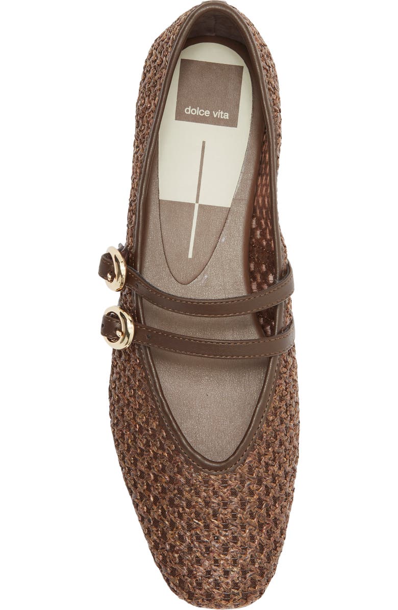 Dolce Vita Alenia Woven Mary Jane Flat, Alternate, color, Chocolate Raffia