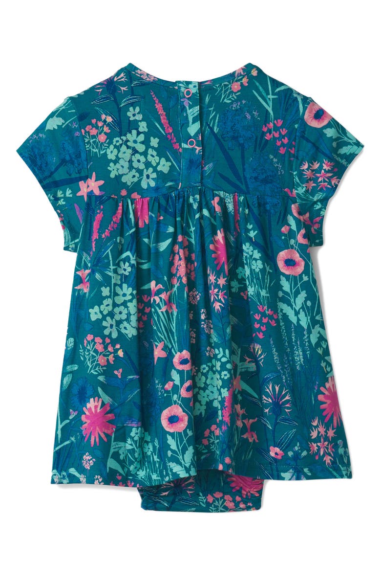 Hatley Wildflower Print Skirted Bodysuit, Alternate, color, Moroccan Blue