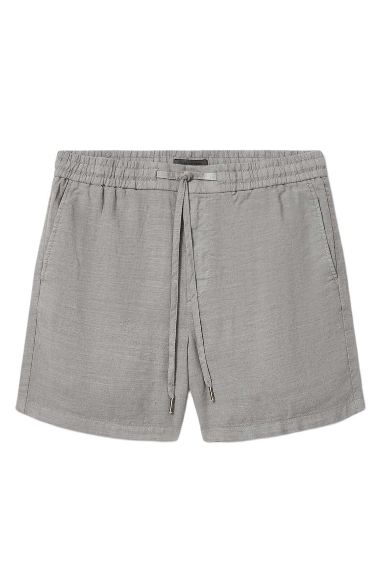 John Varvatos Daryl Linen Blend Drawstring Shorts, Alternate, color, Grey Sky