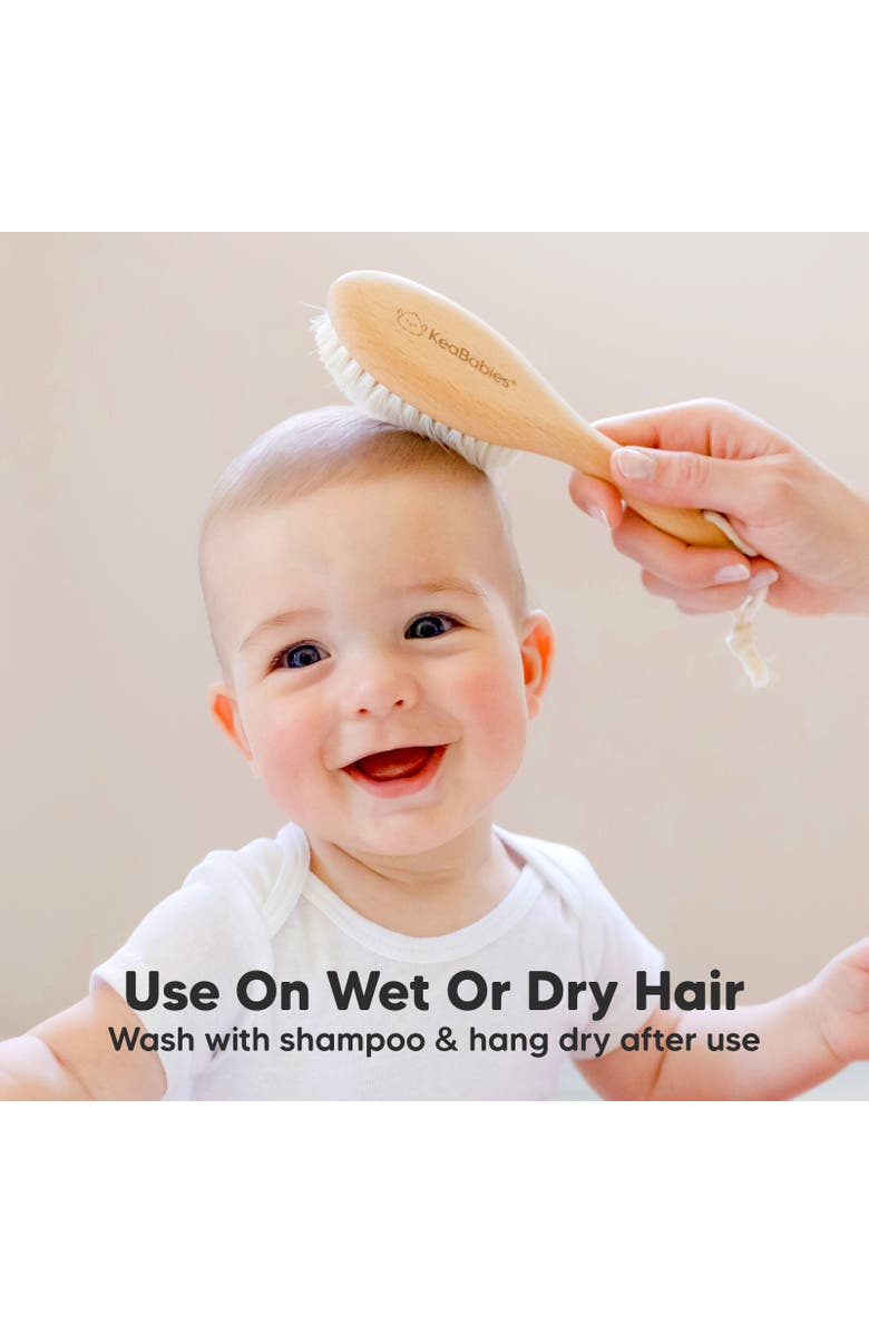 KeaBabies Baby Wooden Hairbrush, Alternate, color, Golden Oak