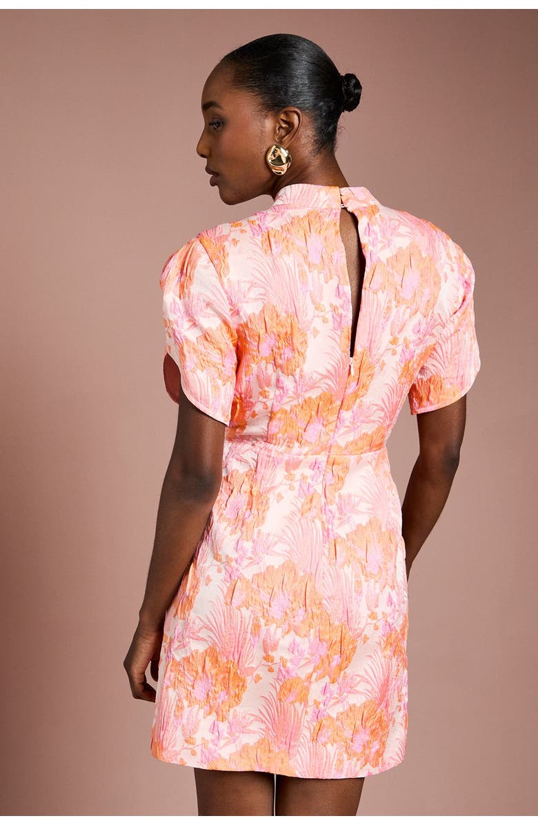 Coast Puff Sleeve Jacquard Mini Dress, Alternate, color, Pink