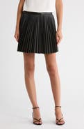 French Connection Pleated Faux Leather Miniskirt