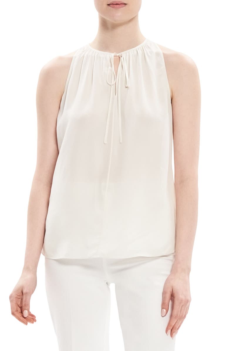 Theory Tie Neck Sleeveless Top, Main, color, 