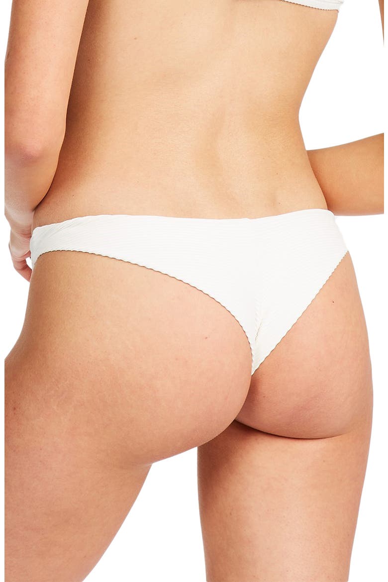 Sea Through Me Tan Lines Tanga Bikini Bottoms, Alternate, color, WHITE