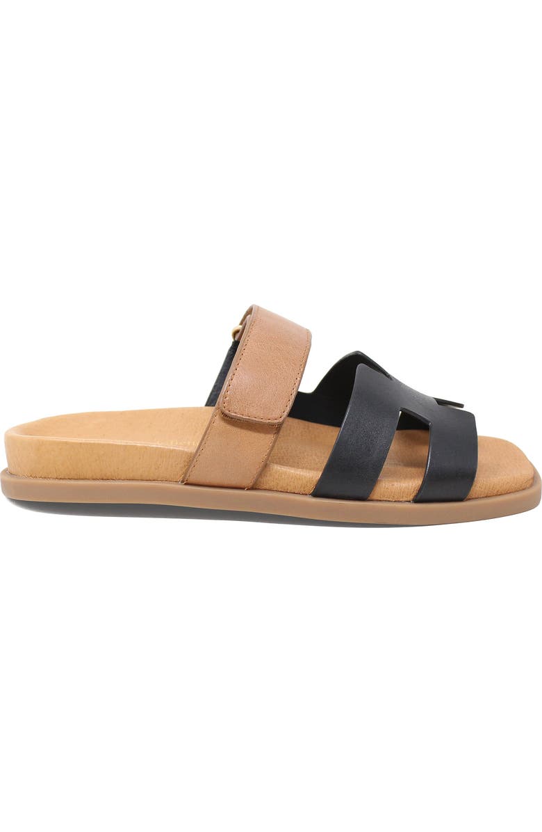 DJANGO AND JULIETTE Nodette Flat Sandal Slide, Alternate, color, Black-Tan Leather