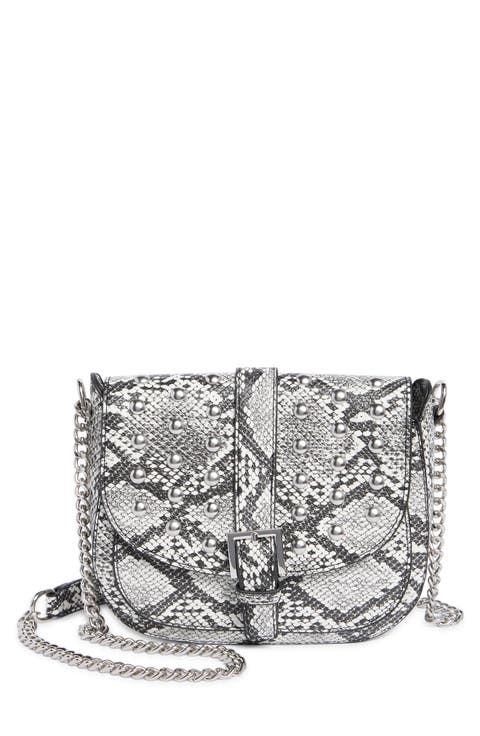 Studded Faux Suede Camera Bag