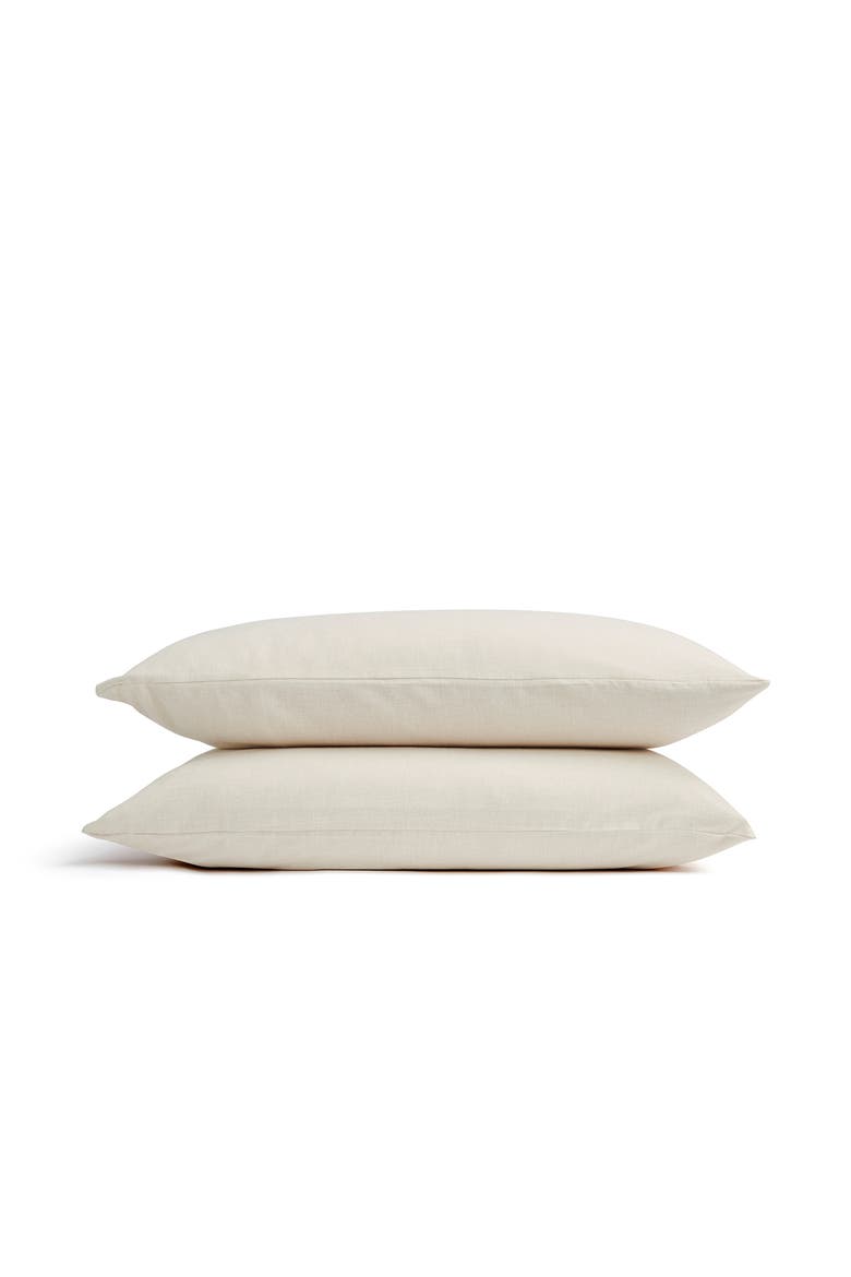 Flannel Marl Brushed Cotton Pillow Sham Pairs, Main, color, Oat