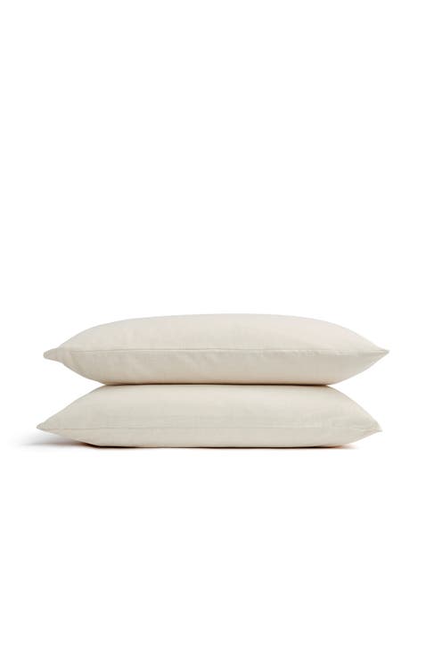 Flannel Marl Brushed Cotton Pillow Sham Pairs