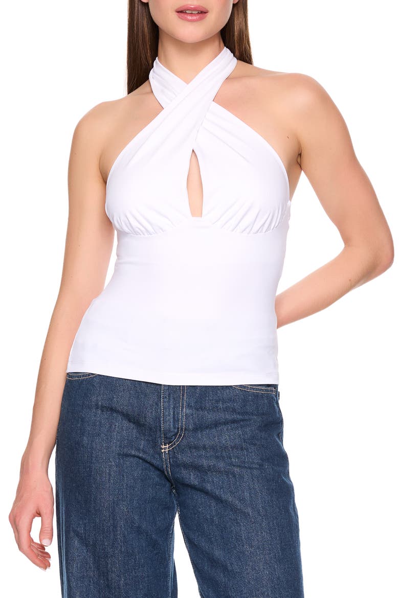 Crossover Halter Top, Main, color, SUGAR