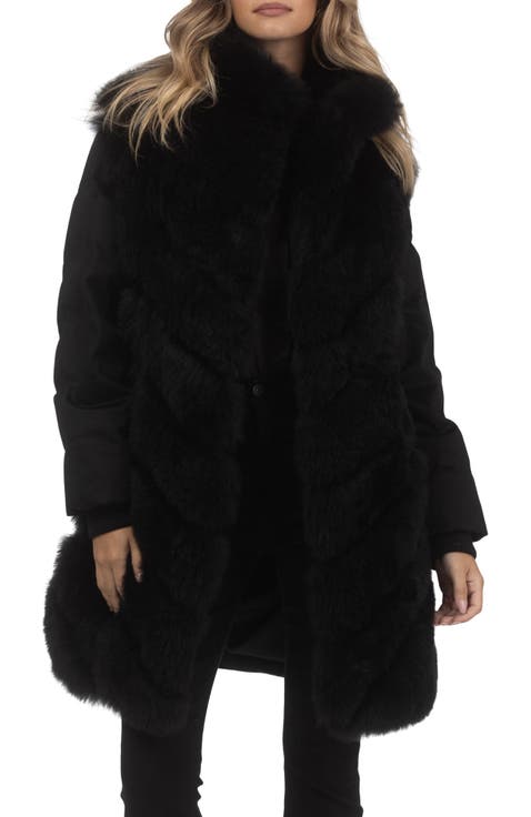 Genuine Shearling Diagonal Stroller with  Cashmere Back And Sleeves