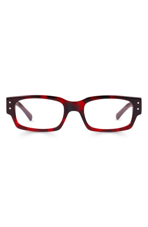 Eyebobs Head 49mm Rectangular Reading Glasses In Cherry Red Tortoise