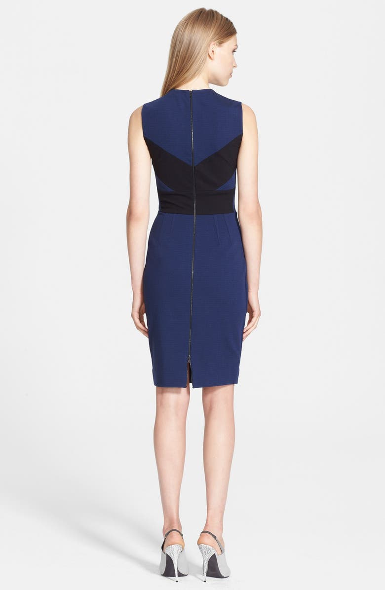 Narciso Rodriguez Colorblock Crewneck Jersey Sheath Dress, Alternate, color, 
