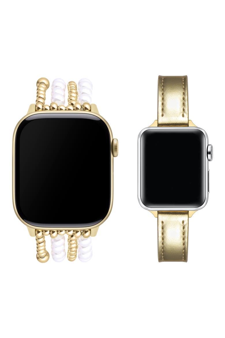 Carmen Penny 2-Pack Apple Watch® Watchbands, Alternate, color, GOLD