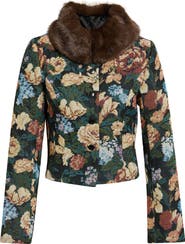 Reformation Matilda Faux Fur Trim Jacket