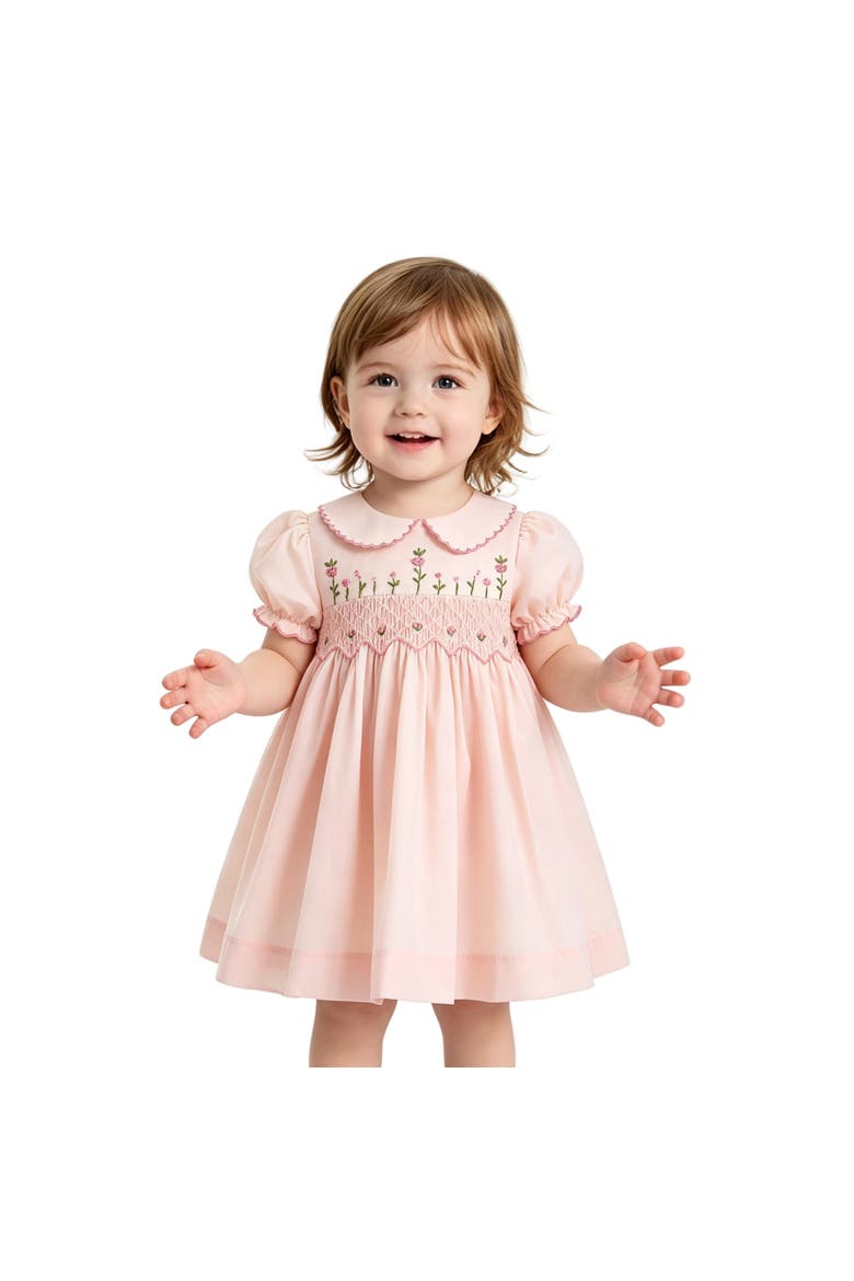 Arlette Smocked Dress, Alternate, color, Pink