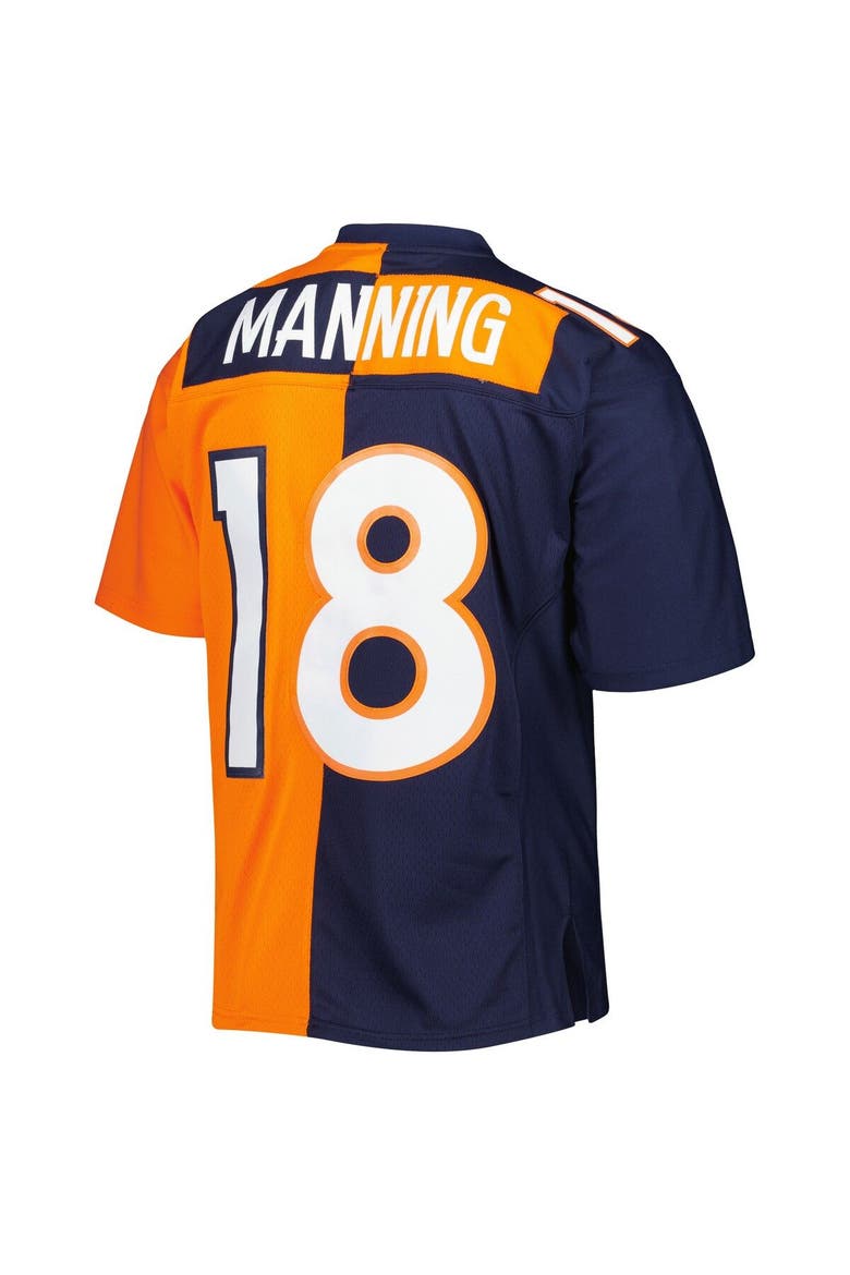 Men's Mitchell & Ness Peyton Manning Navy/Orange Denver Broncos 2015 Split Legacy Replica Jersey, Alternate, color, Navy