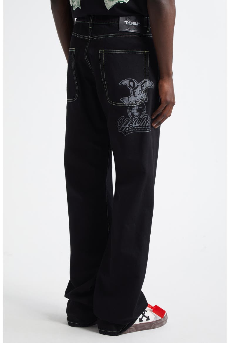 Eagle Relaxed Raw Jeans, Alternate, color, BLACK - LIGH