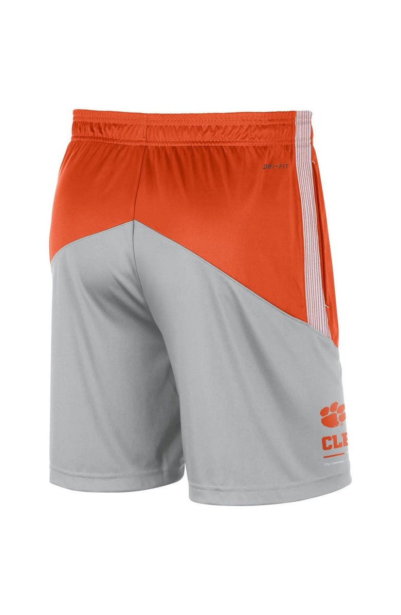 Nike Men's Nike Orange/Gray Clemson Tigers Team Performance Knit Shorts, Alternate, color,