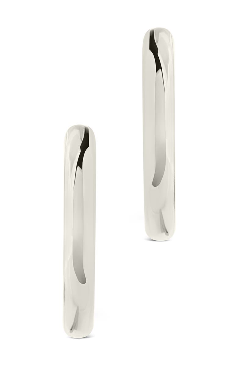 Sterling Forever Carmen Polished Infinity Micro Hoop Earrings, Alternate, color, Silver