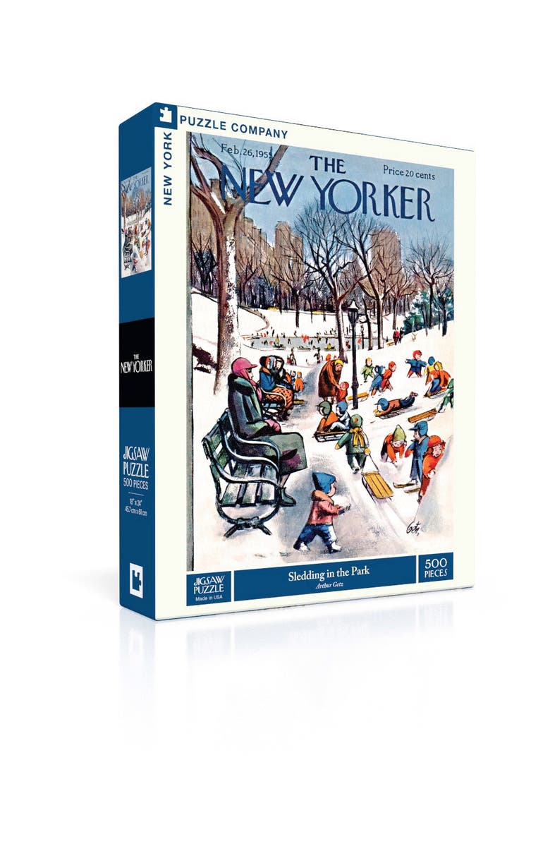 NEW YORK PUZZLE COMPANY Sledding in the Park 500 Piece Puzzle, Alternate, color, NO COLOR