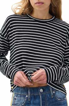 Stripe Long Sleeve Rib Top