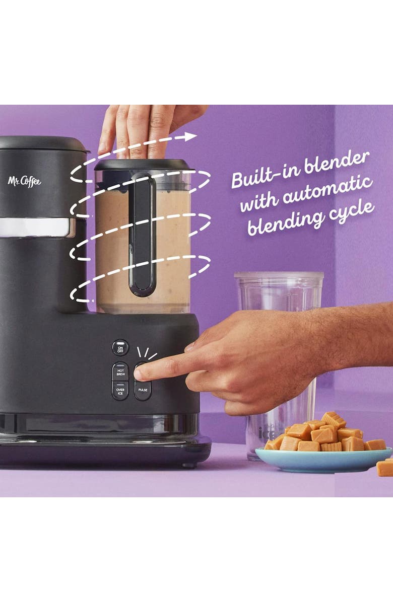 Mr. Coffee 3-in-1 Single-Serve Iced and Hot Coffee/Tea Maker with Blender with Reusable Filter, Scoop, Recipe Book, 2 Tumblers, Lids and Straws, Black, Alternate, color, Black
