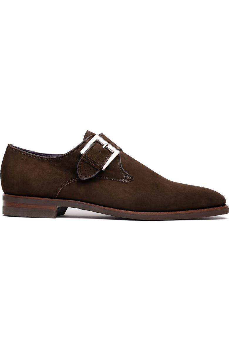 Zelli Italia Hebilla Monk Strap Shoe, Alternate, color, Dark Brown