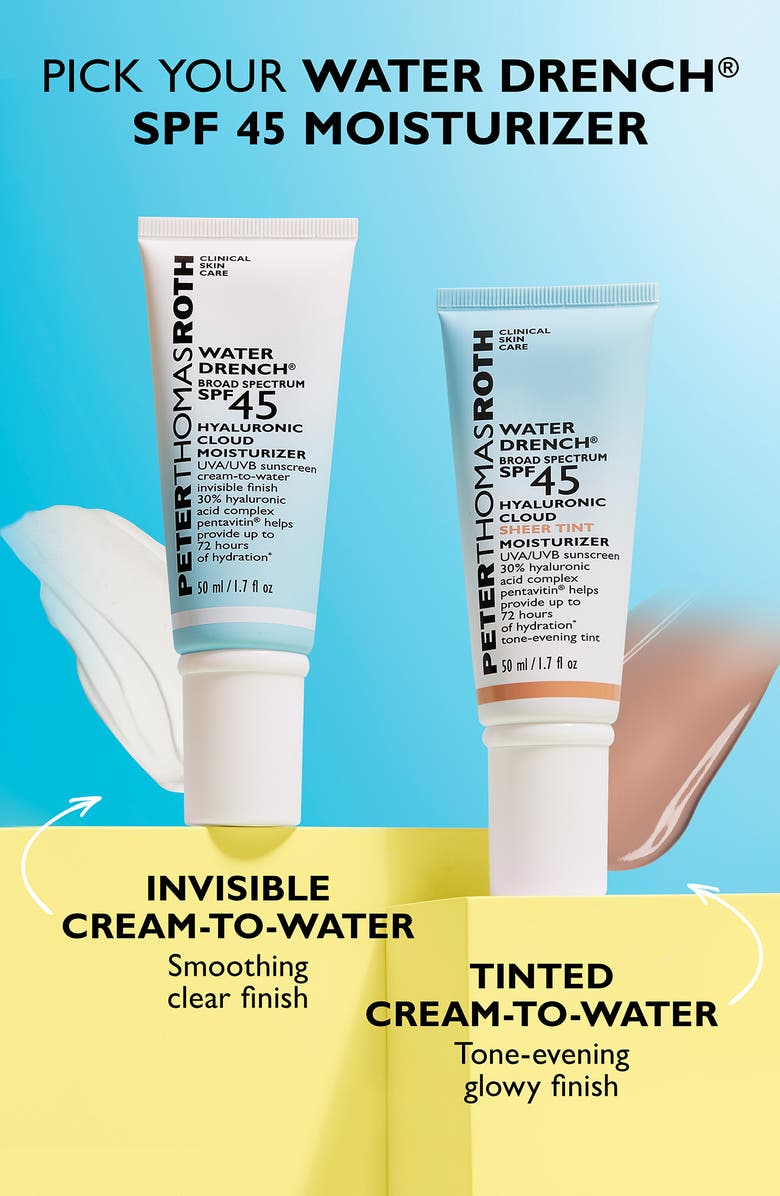 Peter Thomas Roth Water Drench<sup>®</sup> Broad Spectrum SPF 45 Hyaluronic Sheer Tint Moisturizer, Alternate, color, Blue
