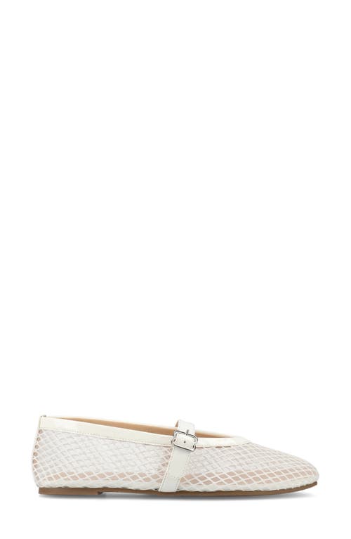 Journee Collection Casha Mesh Mary Jane Flat In White Mesh