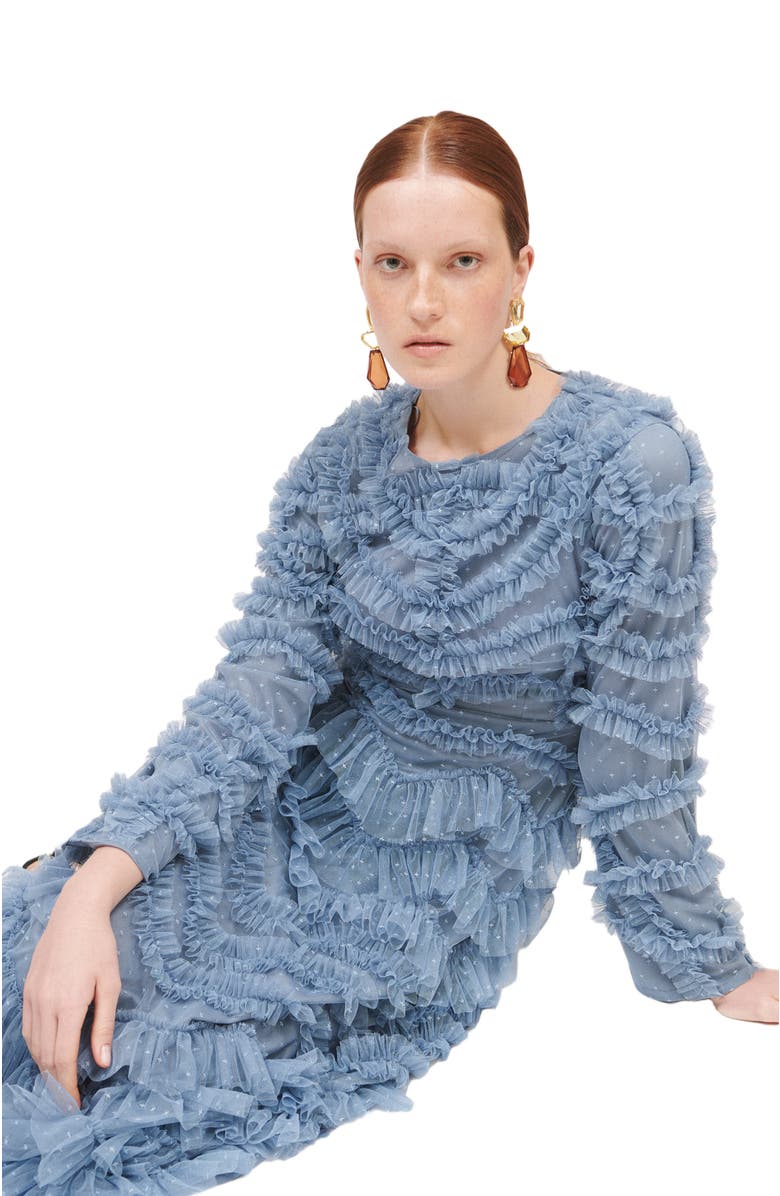 MARYISA Occasion Modest Ruffle Maxi Evening Dress, Alternate, color, 