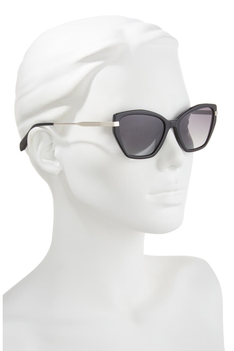 54mm Cat Eye Sunglasses, Alternate, color, BLACK