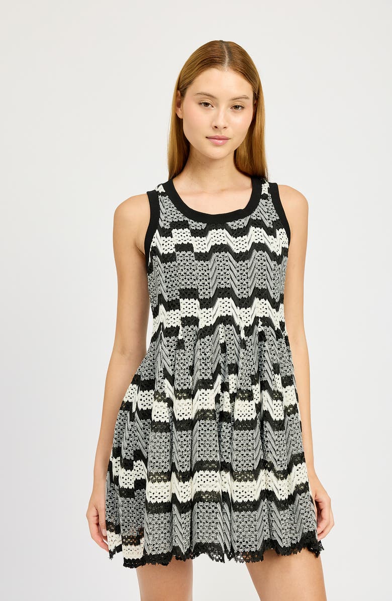 En Saison Genesis Sleeveless Crochet Swing Dress, Alternate, color, 